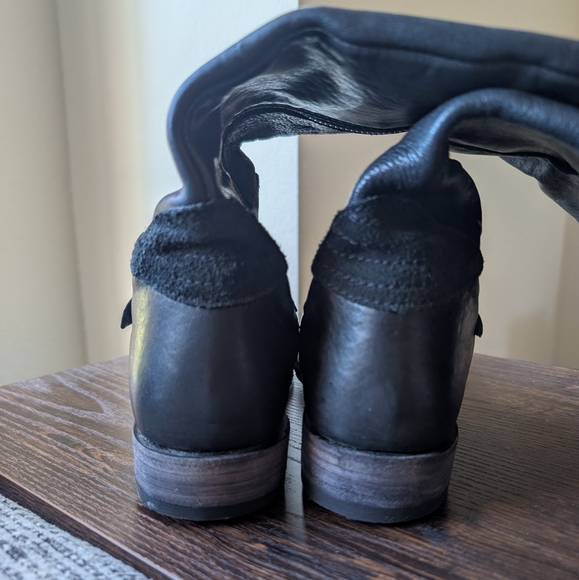 Liberty Black Black Leather Tall Side Zip Handmade Riding Boots - Picture 8 of 12